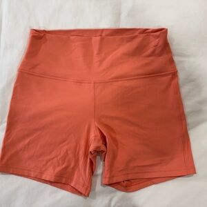 Women's Orange/Coral High-Waisted Shorts